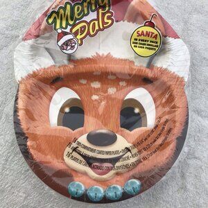 Vtg NOS Zoo Pals Hefty Kids Paper Plates Christmas Surprise 16 Pc Set Deer Santa